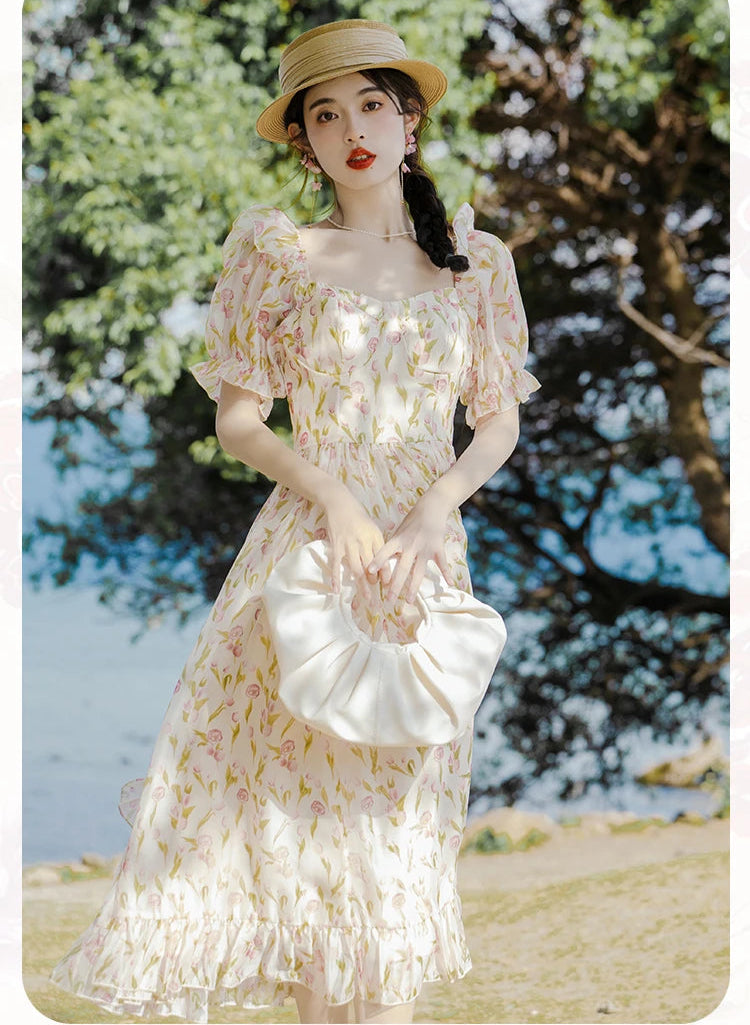 Cozy Peachflower Cottage Fairy Dress