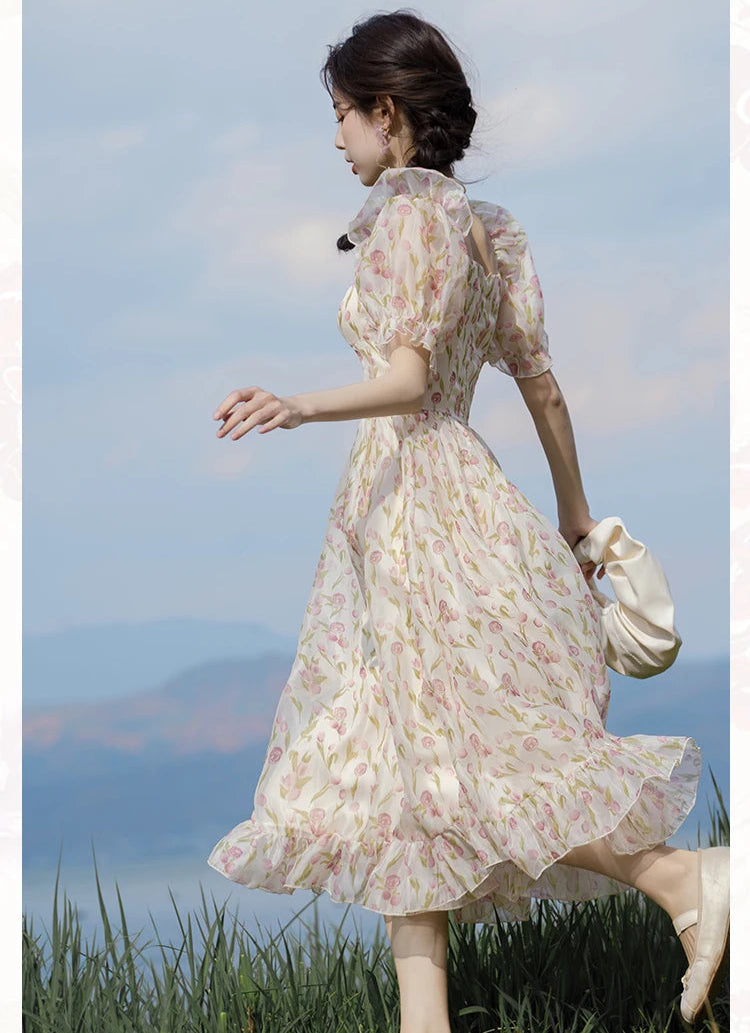 Cozy Peachflower Cottage Fairy Dress