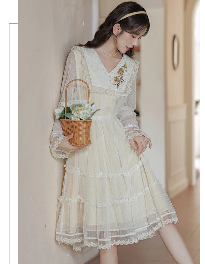 Vintage Spirit Lace Cottagecore Dress