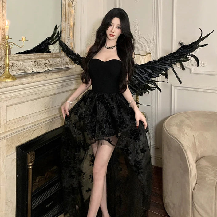 Haunting Flowers Dark Romantic Goth Dress Dark Aesthetic Dark Fashion Haunting Flowers Dark Romantic Goth Dress Dark Aesthetic Dark Fashion