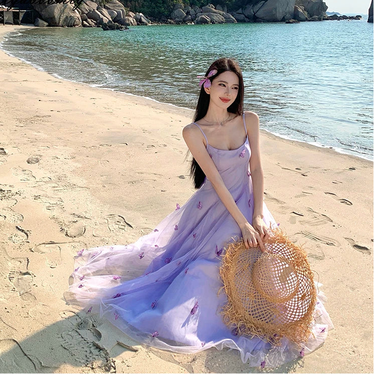 Lilac Butterfly Ethereal Fairycore Dress