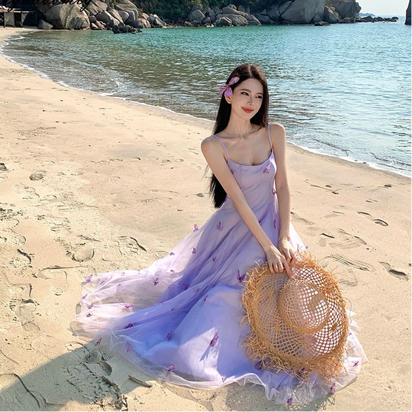 Lilac Butterfly Ethereal Fairycore Dress