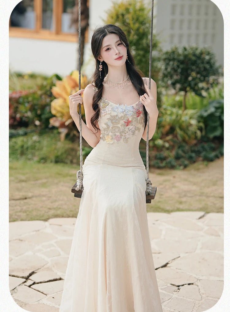 Flower Applique Coquette Fairy Dress
