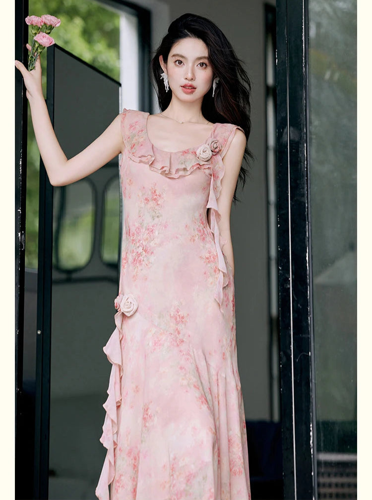 Honey Vine Vintage-Floral Ethereal Essence Dress