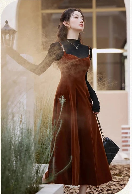 Velvet 2 piece dress deals