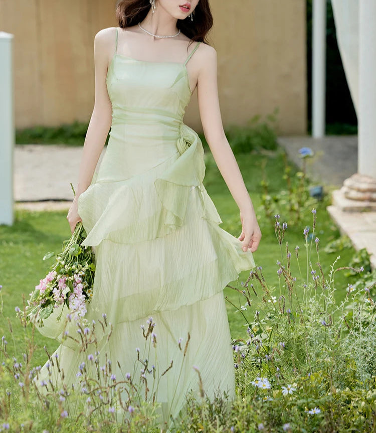 Dainty Green Fairycore Dress Ethereal Essence Dress green fairy dress Dainty Green Fairycore Dress Ethereal Essence Dress green fairy dress