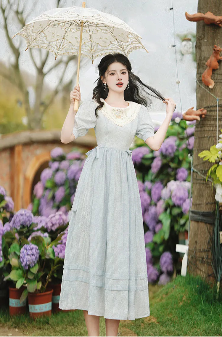 Light Blue Vintage Dress Cottagecore Dress Cottagecore Style Dresses Light Blue Vintage Dress Cottagecore Dress Cottagecore Style Dresses