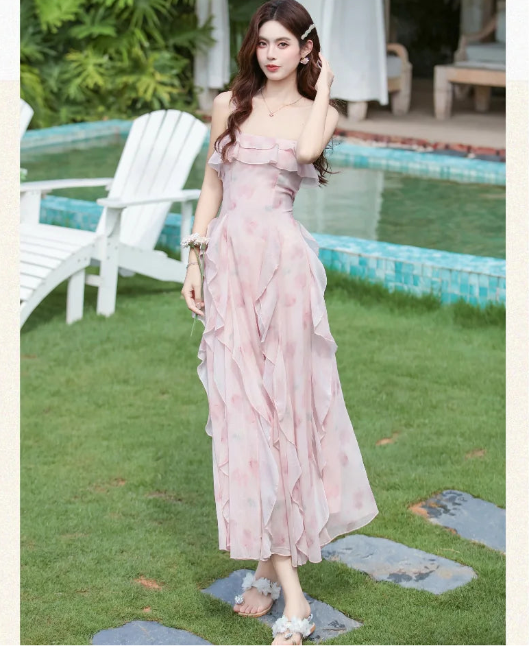Soft Enchant Fairycore Ethereal Dress - Feminine Romantic Cottagecore Aesthetic