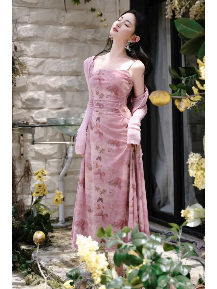 fairycore pink dress Vintage Fairycore Chiffon Mini Dress Vintage Coquette Look AGCW