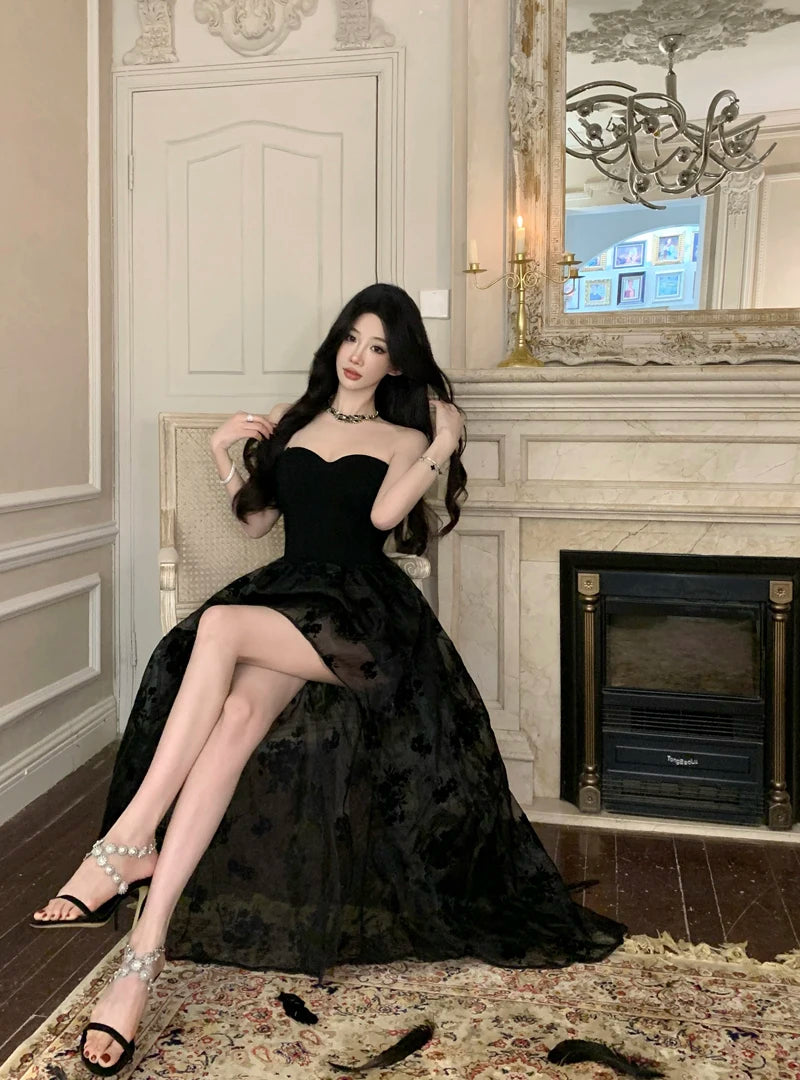 Haunting Flowers Dark Romantic Goth Dress