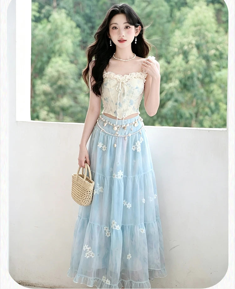 Aphrodite Aura Ethereal Essence Fairycore Princess 2-Piece Set