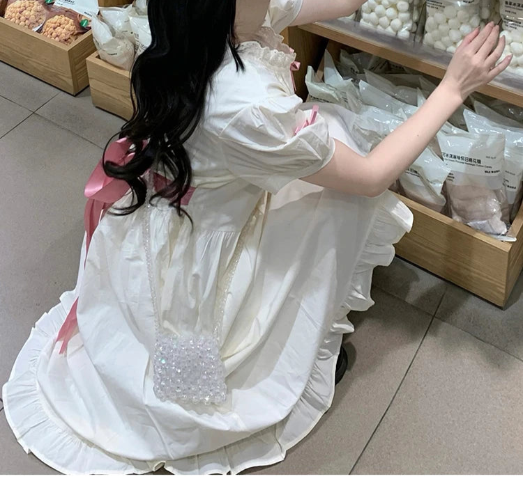 Bianca Flower Embroidered Dollcore Dress