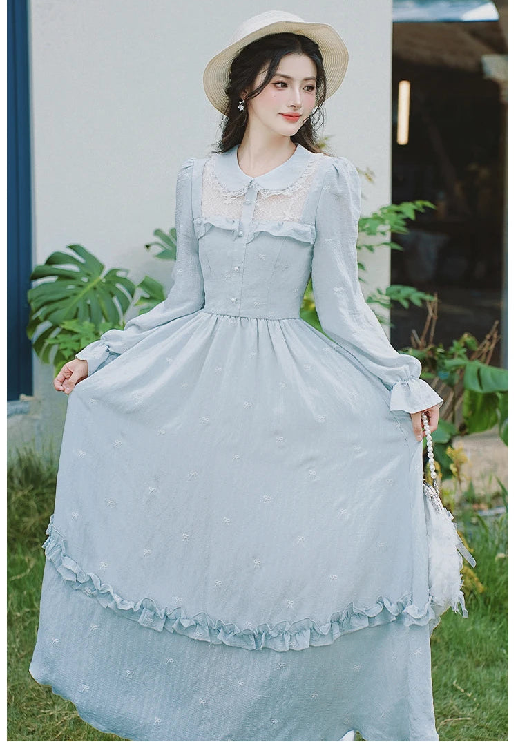 Alice Light Blue Victorian-Inspired Dress
