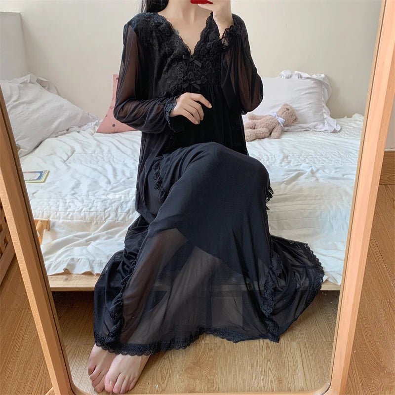 Night Blossom Dark Coquette Gothic Nightgown