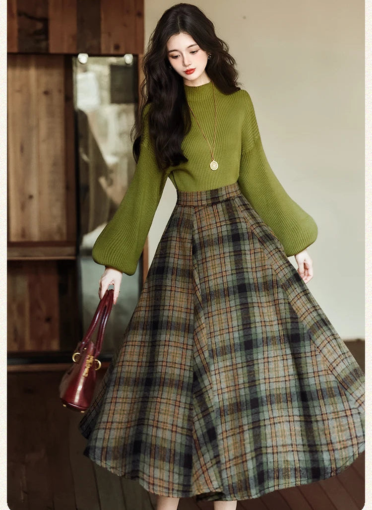 Autumn Fog 2-Piece Dark Academia Wool Set