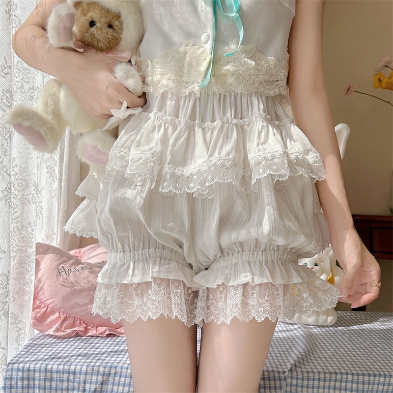 Damen Sicherheitshose Bloomer Shorts Viktorianische Lolita Shorts mit Rüschen eB Damen Sicherheitshose Bloomer Shorts Viktorianische Lolita Shorts mit Rüschen eB