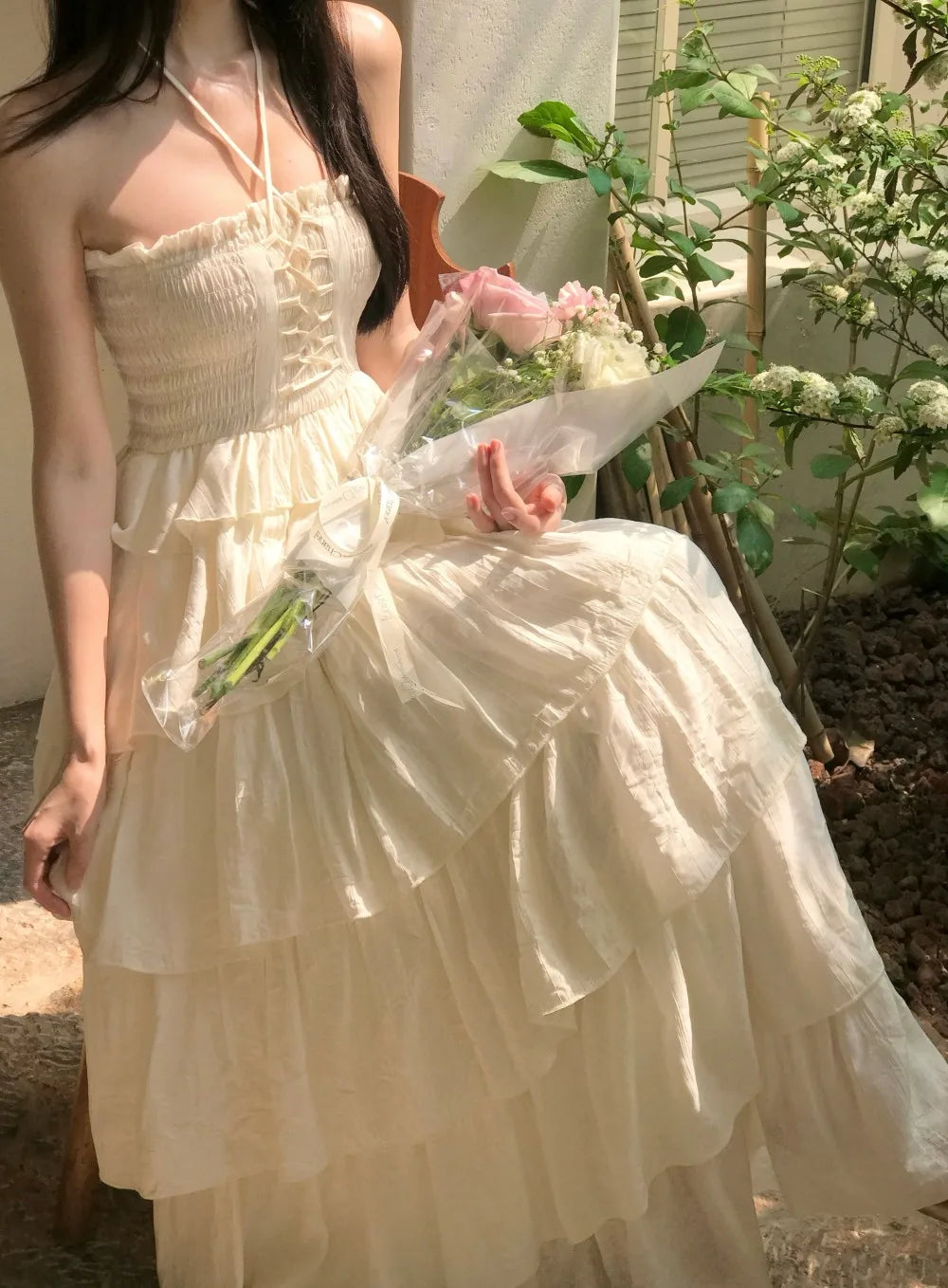 Lotus Wings Ruffle Coquette Dress