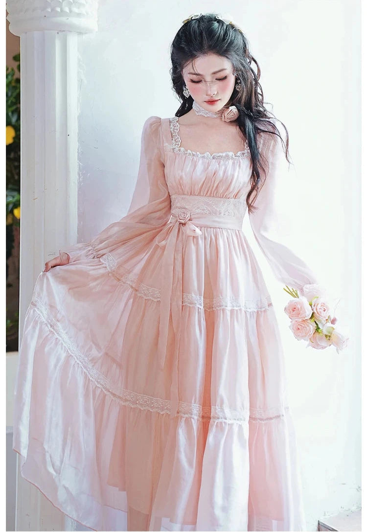 Rosepetal River Fairycore Princess Dress