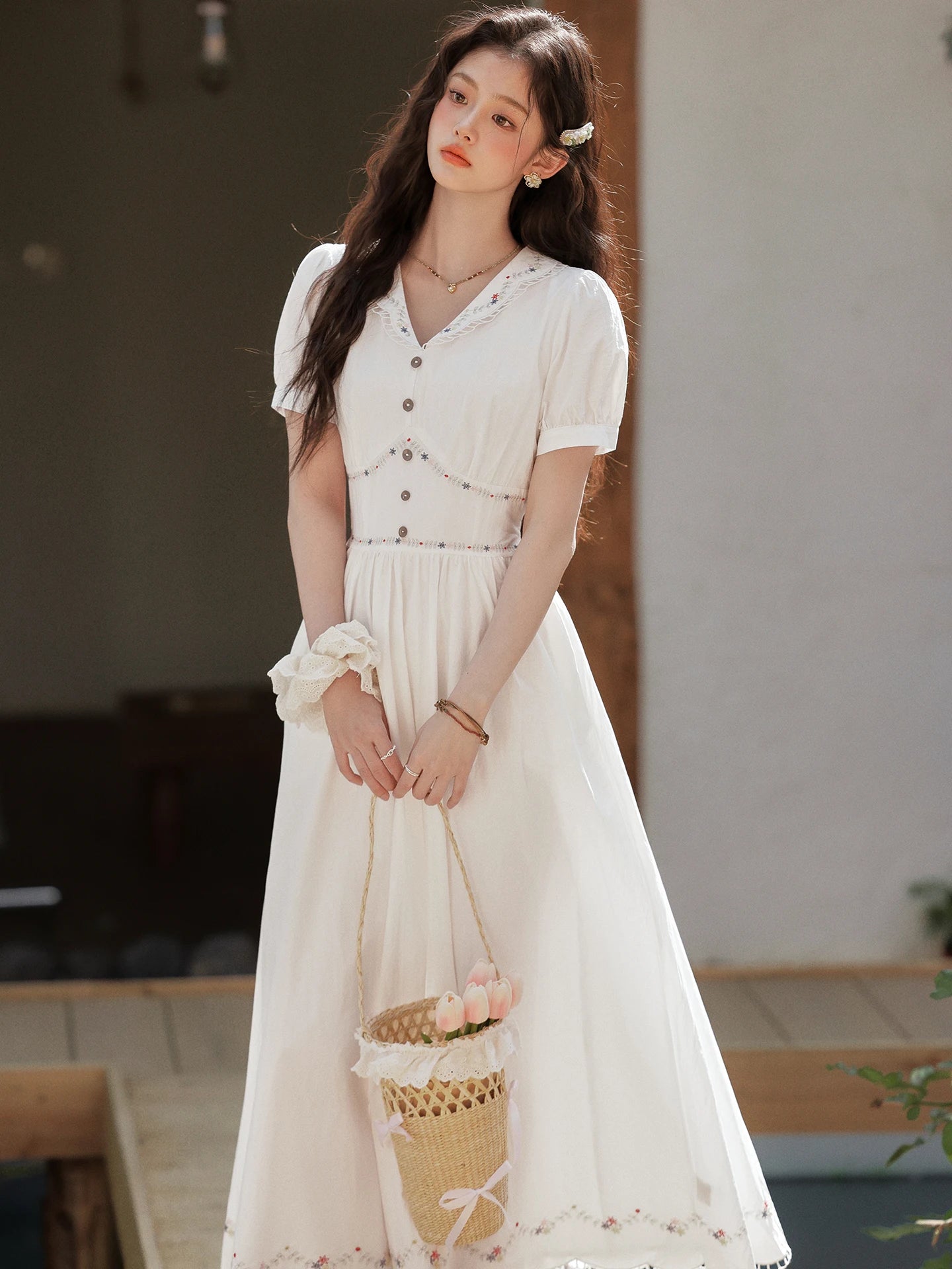 Morning Air Cotton Cottagecore Dress