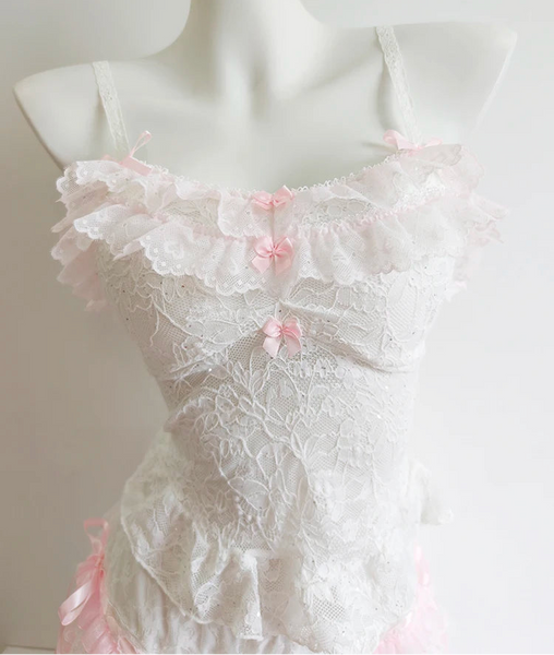 Lily Lace Ruffle Coquette Top