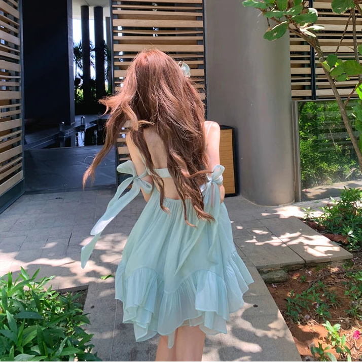 Mermaid Blue Coquette Babydoll Dress Fairycore Aesthetic