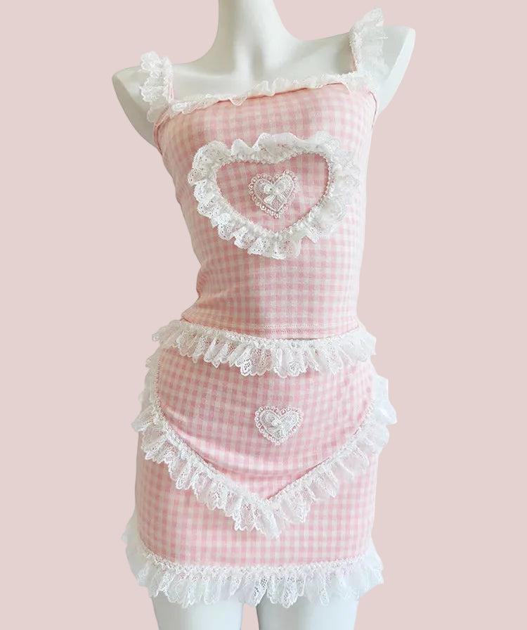 Hopeless Romantic Y2K Coquette Pink Ruffle Top - Romantic Anime Aesthetic