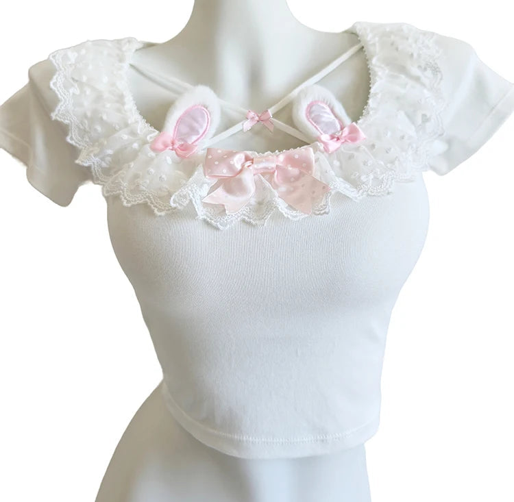 Kawaii Bunny Anime-Inspired Coquette Top – Japanese Kawaii Aesthetic Outfit
