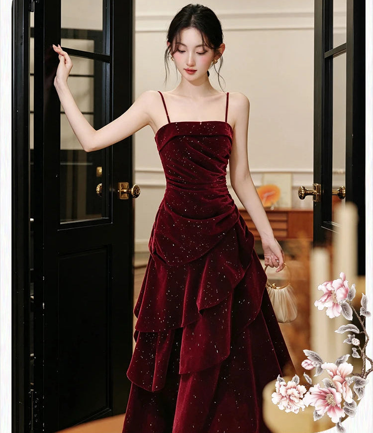 Bloodmoon Rose Vampirecore Dark Romantic Velvet Dress