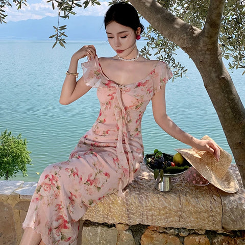 Island Rose Floral Cottage Fairy Dress