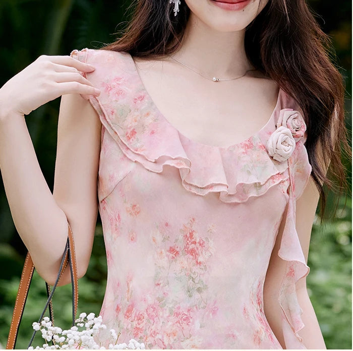 Honey Vine Vintage-Floral Ethereal Essence Dress
