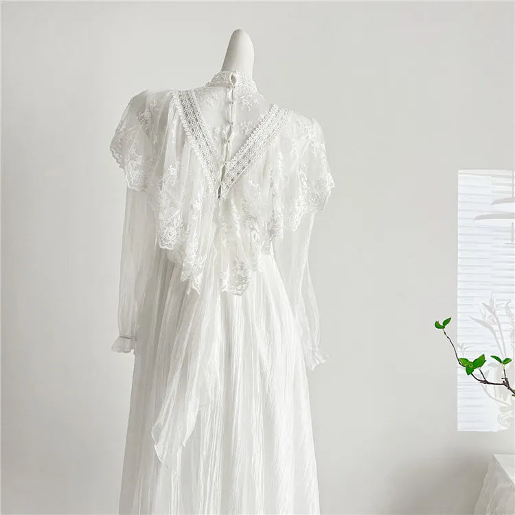 Berline Victorian-Style White Lace Dress