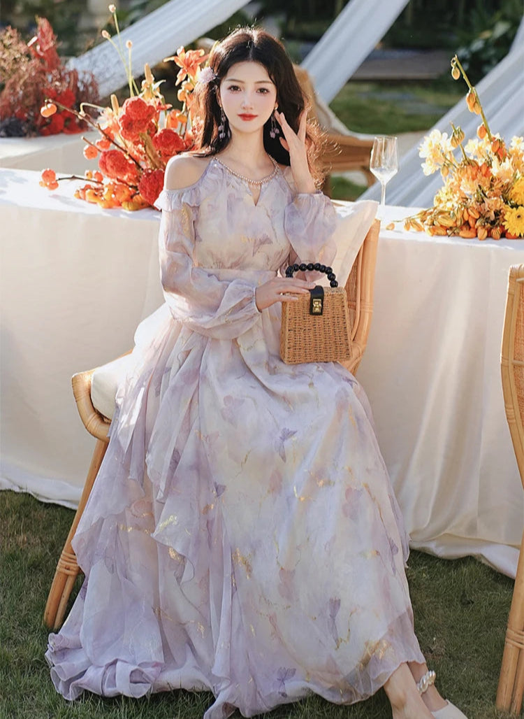 Dreamy Violet Butterfly Princess Fairy Dress