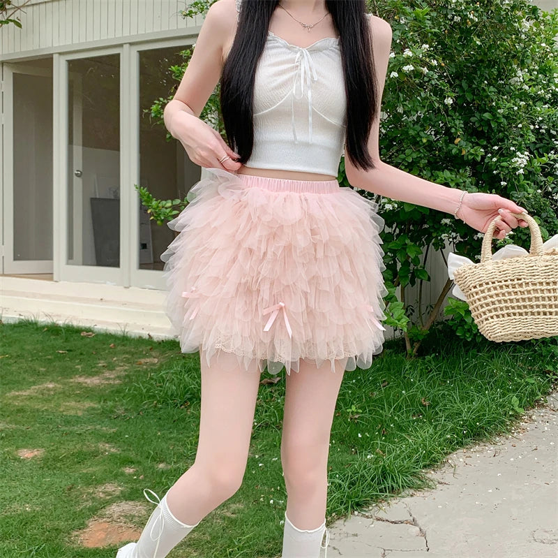 Day-Beam Coquette Mini Skirt