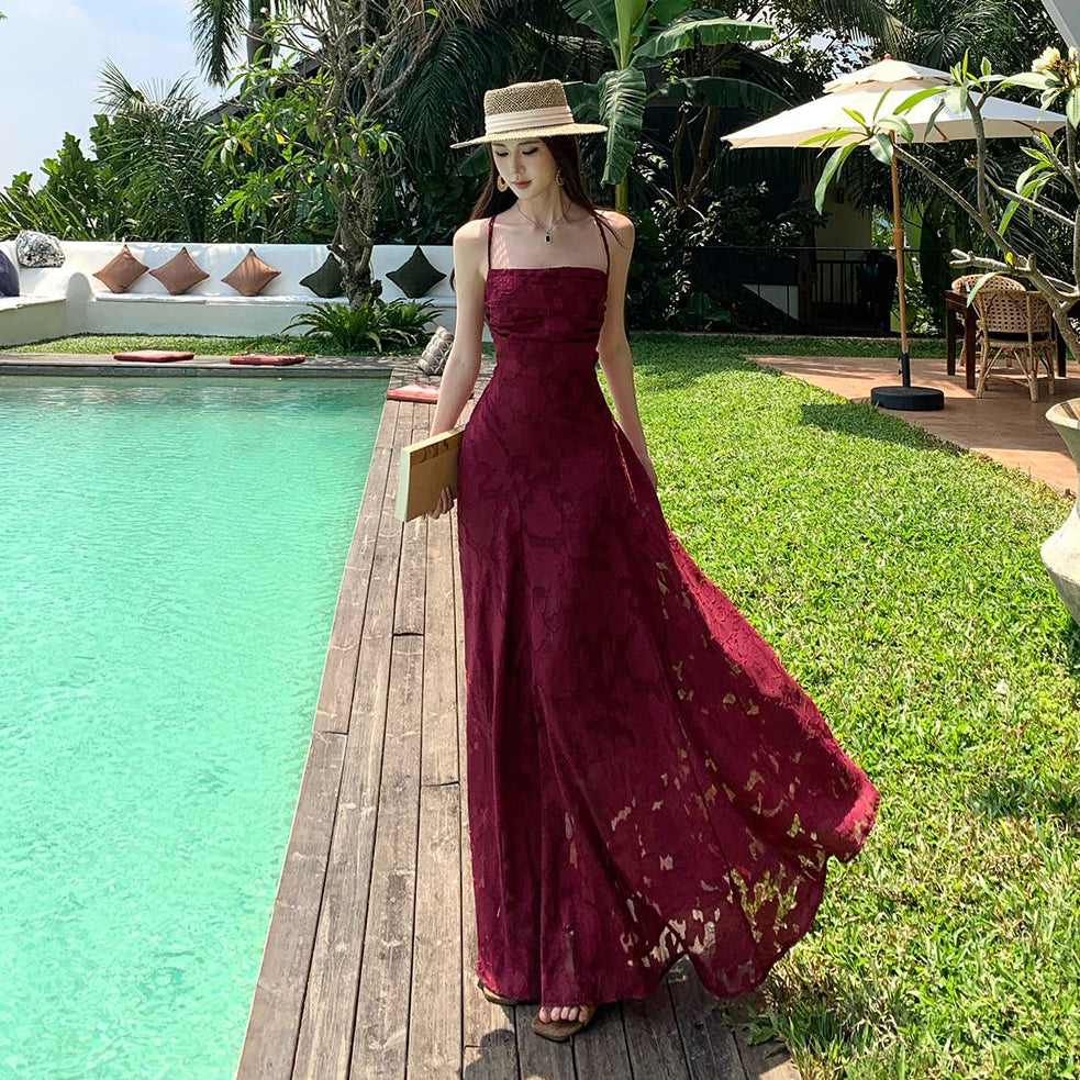 prom shoes for burgundy dress Burgundy-Red Long Dress burgundy long slip dress resort dress