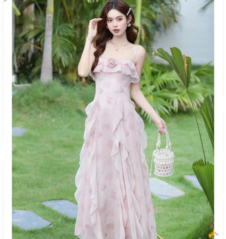 Soft Enchant Fairycore Ethereal Dress - Feminine Romantic Cottagecore Aesthetic