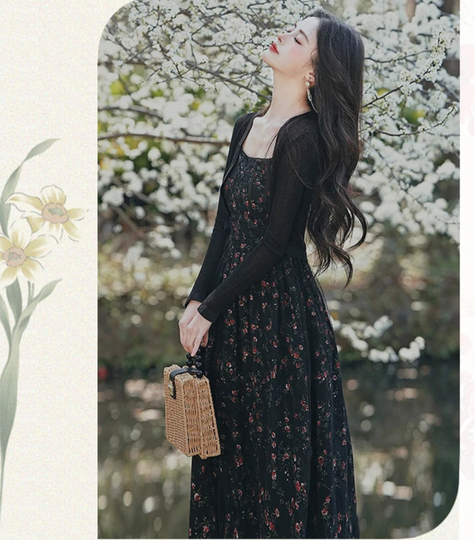 Floriana Dark Cottagecore Dress