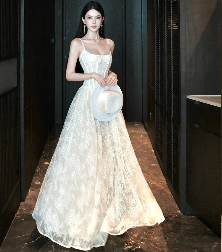 Ivory Heiress Lace Coquette Princess Bustier Dress