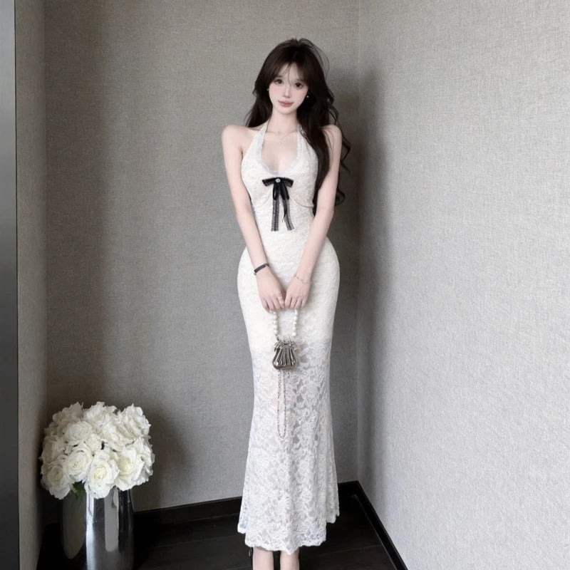 Valorie White Lace Coquette Dress