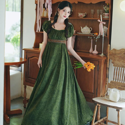 woodland fairy dress Renaissance Medieval Fantasy Costume - 2 Pc Chemise Gown & 4Point Skirt Cosplay - The Fern Fairy Virtually wrinkle Womens Fairy Costume Forest Elf