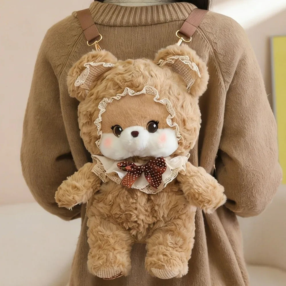 Cottagecore Fox Plush Backpack – Whimsical J-Fashion Animal Bag
