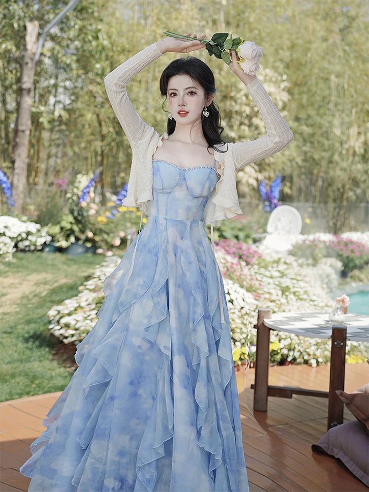 Princess Aura Ethereal Essence Blue Fairy Princess Dress