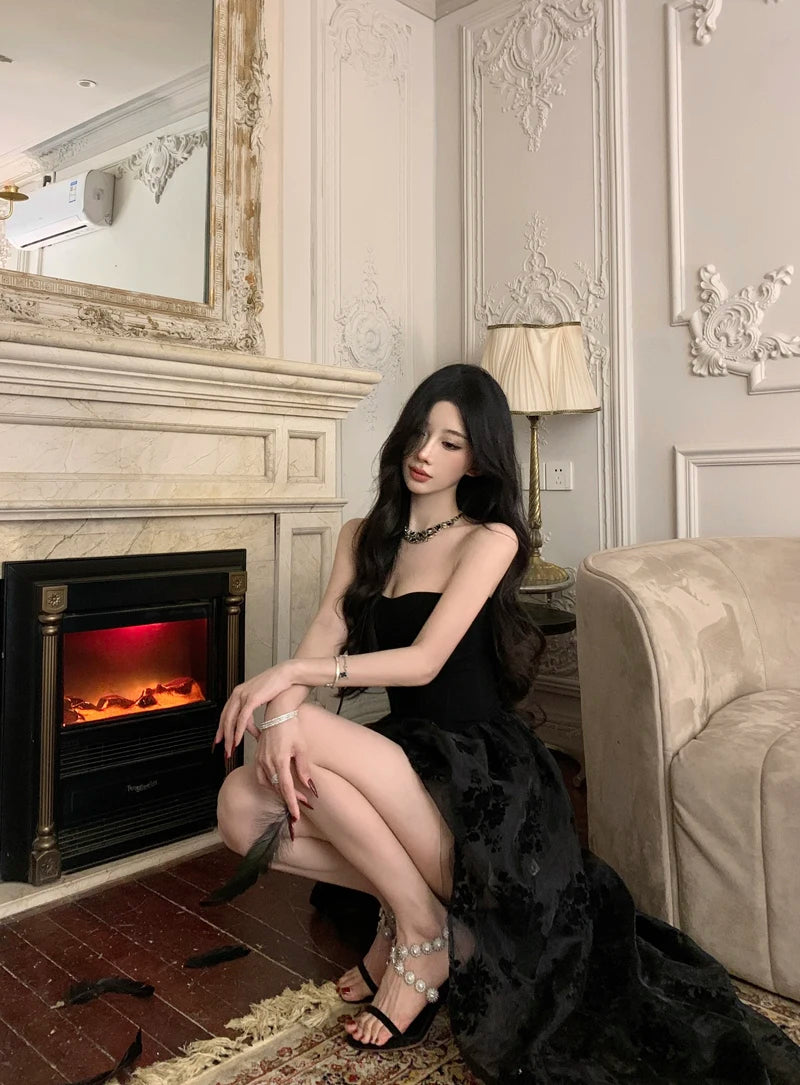 Haunting Flowers Dark Romantic Goth Dress