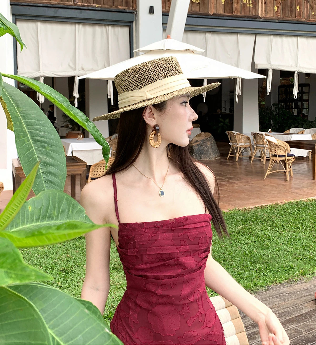 Pandora-Wildwing Burgundy-Red Long Dress