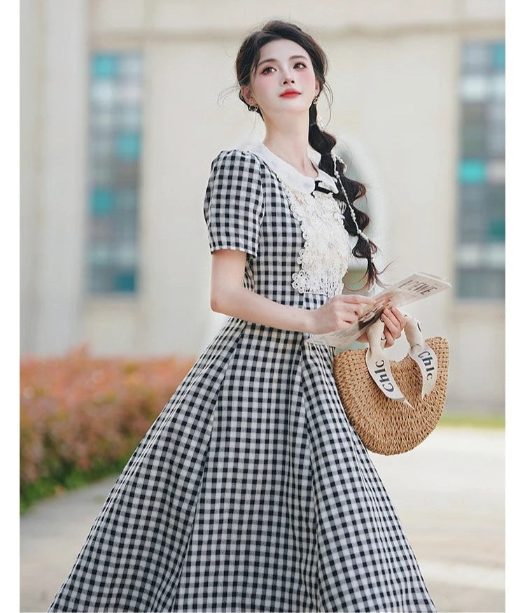 Saira Plaid Vintage Academia Dress