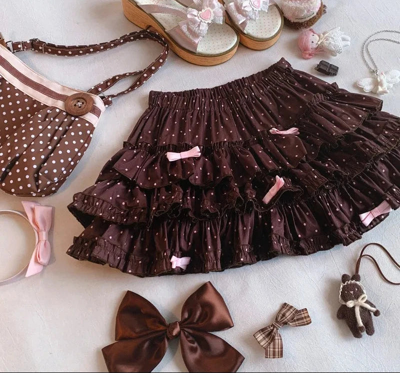 Kawaii Princess Himekaji Sukapan Ruffle Mini Skirt with Attached Shorts