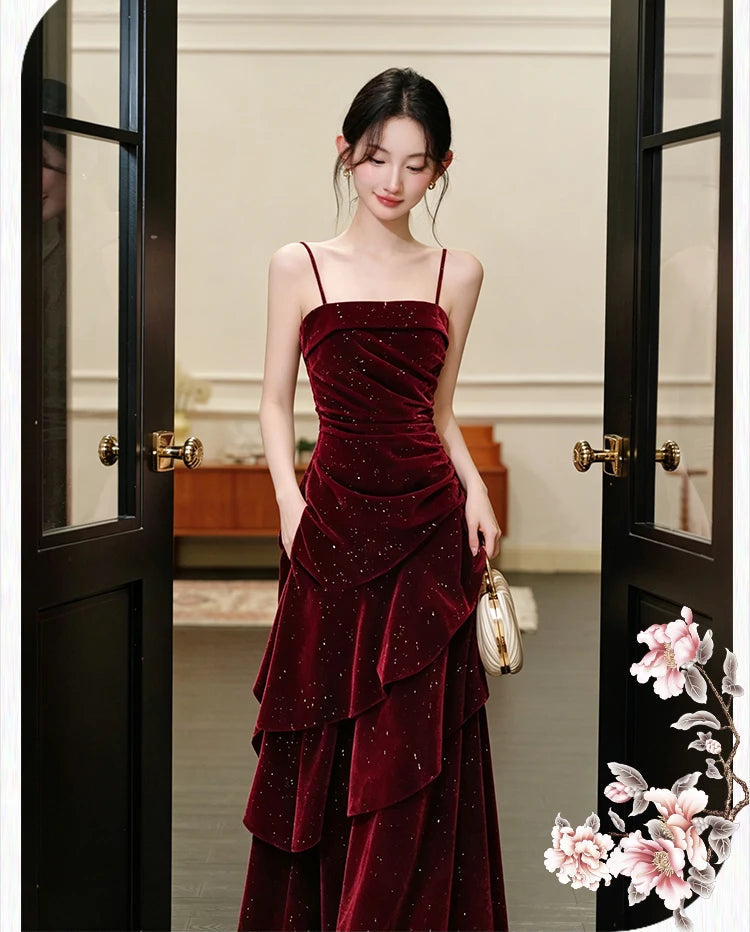 Bloodmoon Rose Vampirecore Dark Romantic Velvet Dress