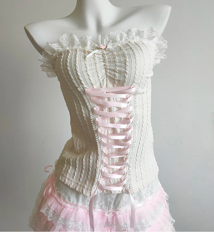 Coquette Lace-Up Tube Top