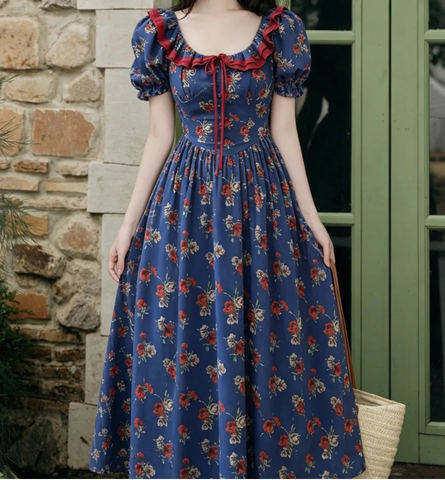 Midnight Bloom Dark Cottagecore Dress