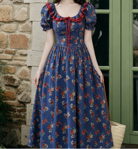 Midnight Bloom Dark Cottagecore Dress