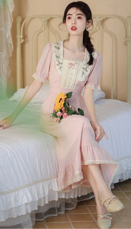 Petal Dew Vintage Academia Aesthetic Dress